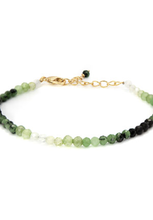 Luxenter Groene Kristal Armband Afgewerkt in 18K Geel Goud - Halok