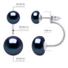 Oorbellen Duo Echte Cultuurzoetwaterparels Knop 6 en 9 mm - Afbeelding 2