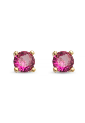 Luxenter oorbellen, 925 sterling zilver, otieno en robijn zirkonia, 18K vergulde afwerking