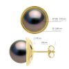 Oorbellen - Surroundings Sleek - Prestige - Geel Goud 375 - Echte Gecultiveerde Tahiti Parel Rond 9-10 mm - Afbeelding 2
