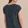 Blouse met afhangende schouders en strik - Afbeelding 3