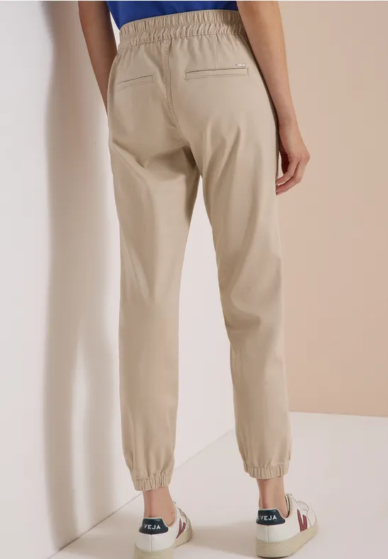 Broek met Mid Waist-taille en smalle pijpen in een Loose Fit-pasvorm - Afbeelding 3