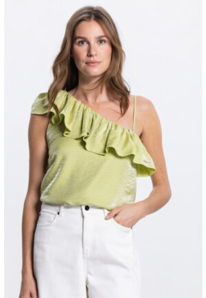 Jansen Amsterdam - Groen | Dames | Top | Groen | 46 | regular | Kamst mode