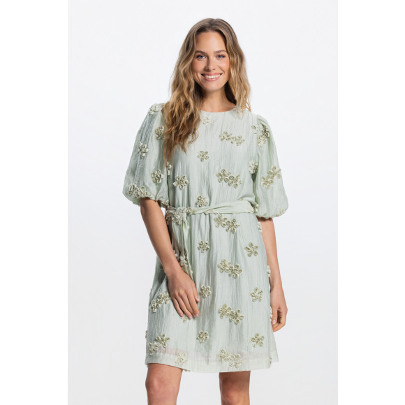 Jansen Amsterdam - Groen | Dames | Jurk | Groen | 38 | regular | Kamst mode