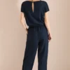 Jumpsuit met straight leg en structuur - Afbeelding 3
