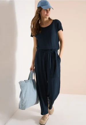 Jumpsuit met straight leg en structuur