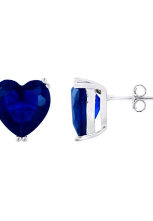 Hart oorbellen "saffier kleur" kristal en zilver 925 - de blauwe woorden