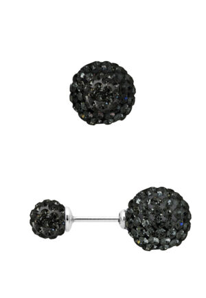 Crystal Black 6 en 10mm Zilver 925 - Pure Crystal Oorbellen