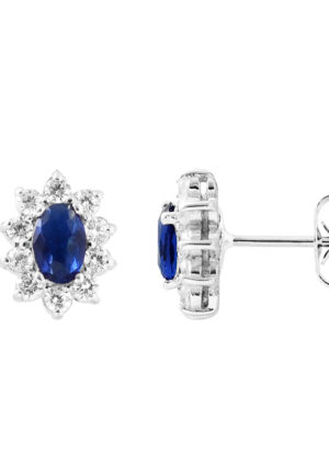 Oorbellen "Sapphire" zilveren sieraden 925 - Kate