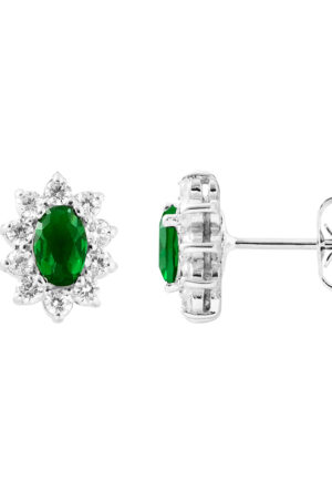 Oorbellen "Emerald" zilveren sieraden 925 - Kate