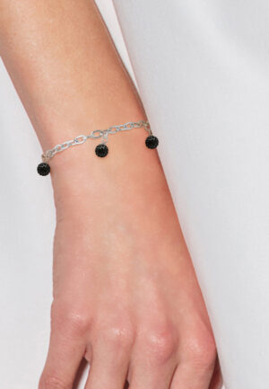 Alternative view of Armband 5 Crystal Crystal Breloques Black Silver 925