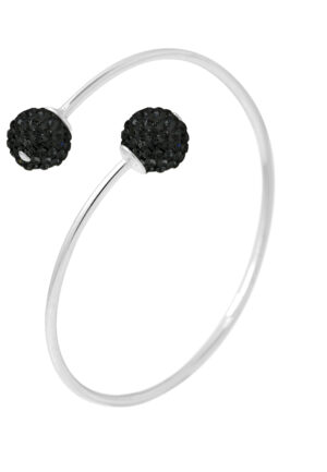 Armband u en mij Crystal Preciosa Black Semi Rigid Silver 925