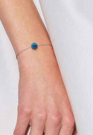 Alternative view of Crystal Sphere Armband Preciosa Silver Blue 925