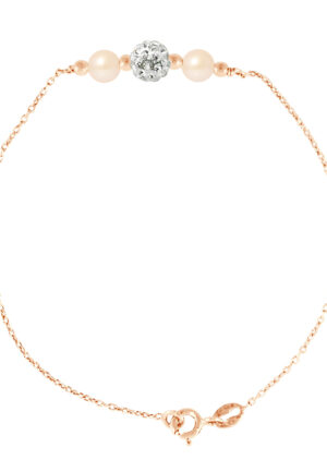 Ketting armband forçaat en zoetwater cultuur kralen roze 925 roze vergulde