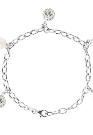 Breloque armband zwarte cultuurcultuur kralen en kristallen preciosa zilver 925