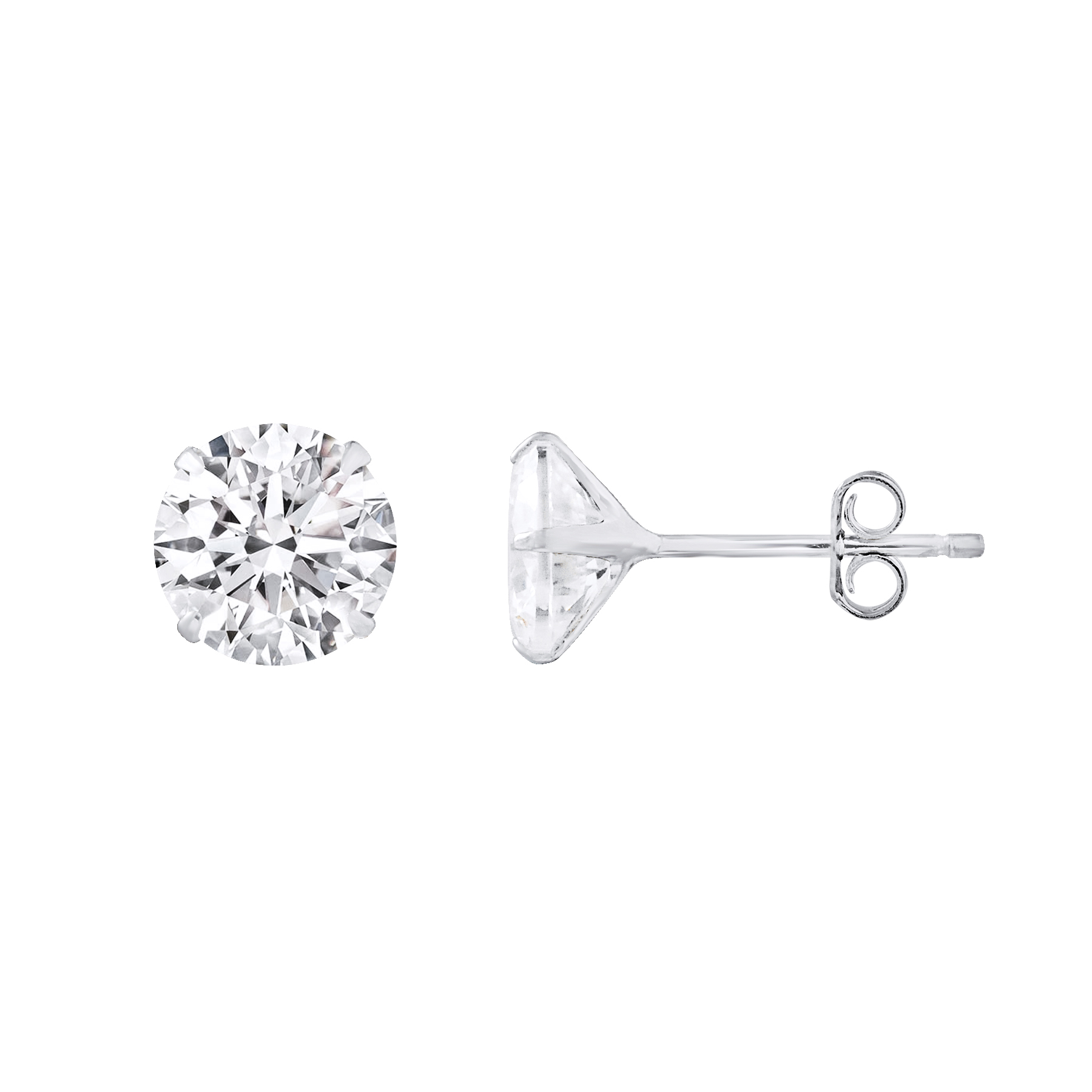 6 mm ronde solitarium oorbellen set 4 klauwen zirkoniumoxiden - Desir 6