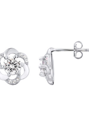 Oorbellen Bloemoxides Zirkonium en Silver 925 - Rosette