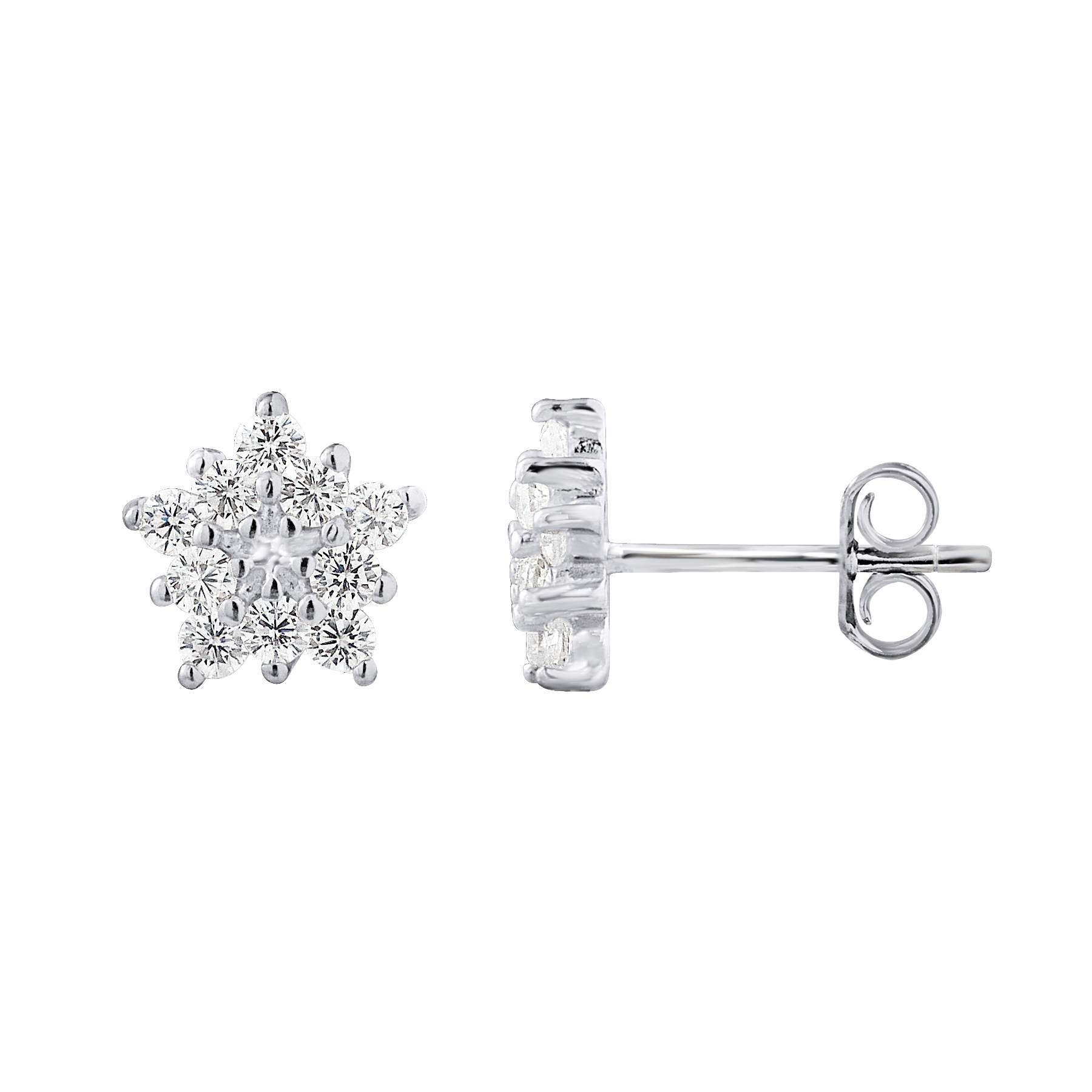 Zirkonium en zilver 925 sterrenoxides oorbellen - Sterren