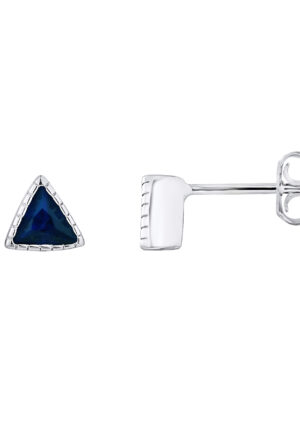 Driehoek oorbellen, wit zirkoniumoxide en 925 zilver - signaal
