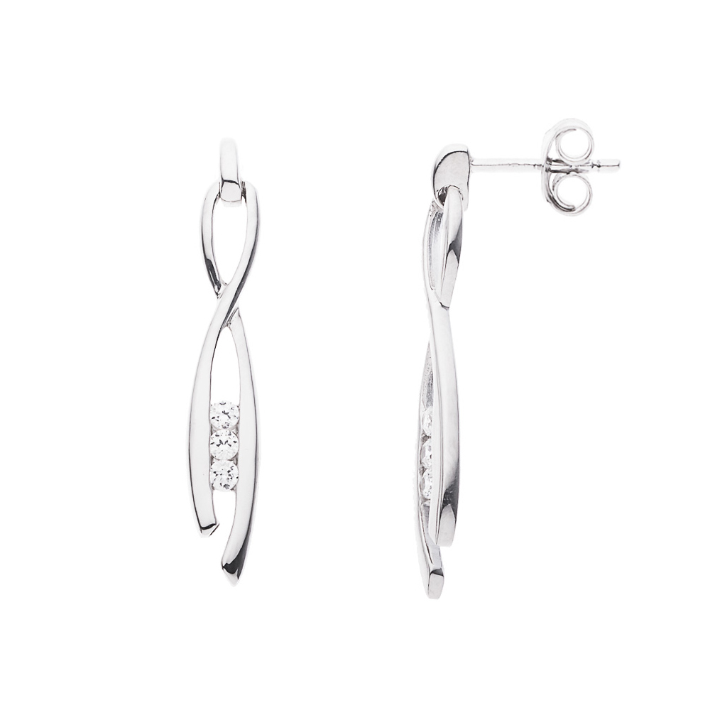Oorbellen Hangers Zirkoniumoxiden en Zilver 925 - Grace