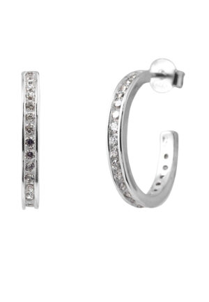 Halve Creolen Diameter 2 cm Zirkonium en zilveroxides 925 Serti Rail - Impatience 3