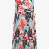 Midijurk met V-hals en print - Afbeelding 2