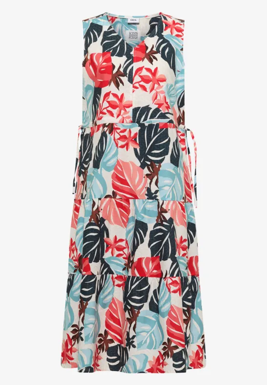 Midijurk met V-hals en print - Afbeelding 2