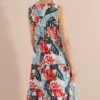 Midijurk met V-hals en print - Afbeelding 3
