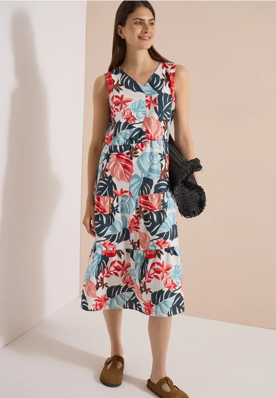 Midijurk met V-hals en print