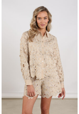 Nukus - Beige | Dames | Blouse | Beige | S | regular | Kamst mode