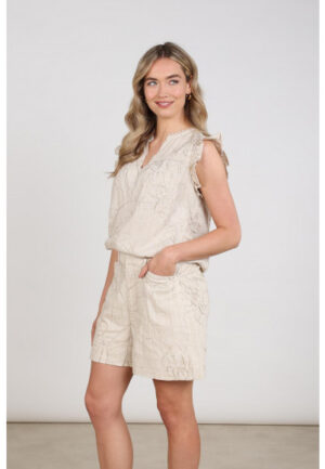 Nukus - Beige | Dames | Blouse | Beige | XL | regular | Kamst mode