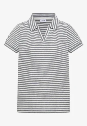 Alternative view of Poloshirt met korte mouwen en gestreept patroon