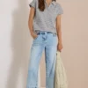 Poloshirt met korte mouwen en gestreept patroon