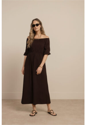 Studio Anneloes - Espresso | Dames | Jurk | Espresso | XL | regular | Kamst mode