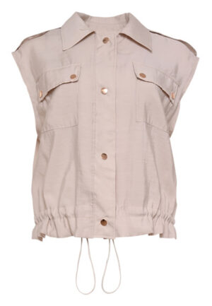 Zizo - Beige | Dames | Gilet | Beige | 46 | regular | Kamst mode