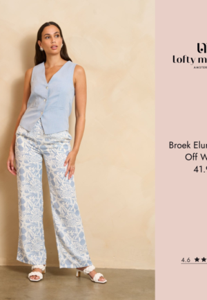 Broek Elune | Blue Off White