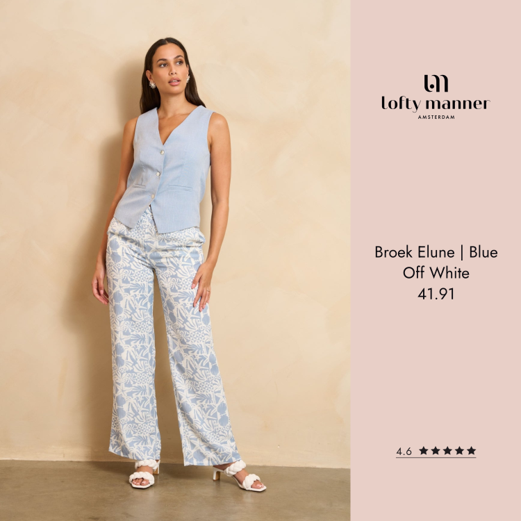 Broek Elune | Blue Off White