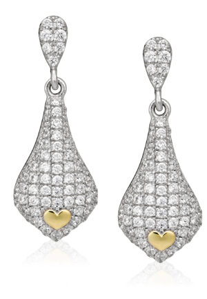 Orphelia Dames 925 Sterling Zilveren Pendeloorringen - Zilver/Goud ZO-5220