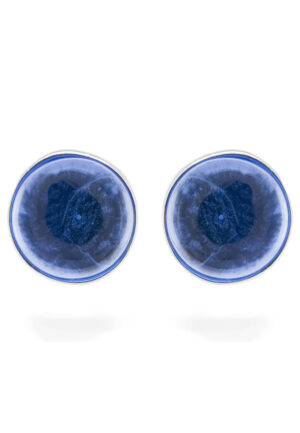 Luxenter essentiële oorbellen in 925 sterling zilver en lapis lazuli hydrothermale kwarts met gerhodineerde afwerking