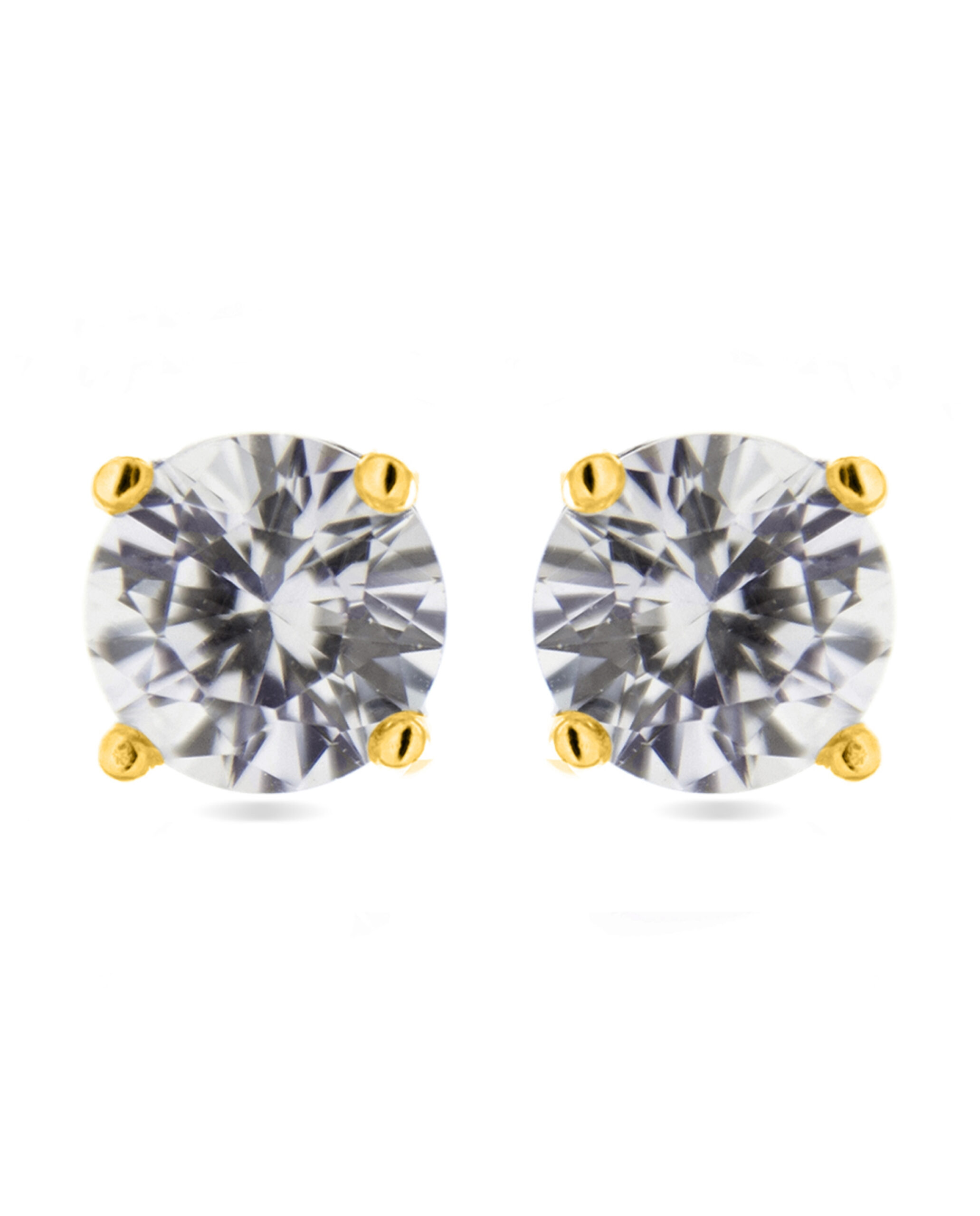 Luxenter oorbellen in 925 sterling zilver met briljant zirkonia's in 18K geelgoud - Basic
