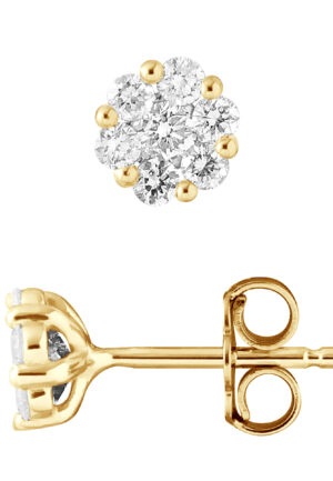 Stud Earrings Diamond 0,70 Cts - Geel goud