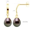 Oorbellen Prestige Gearticuleerd in Geel Goud 375 en Echte Gecultiveerde Tahiti Parel 8-9 mm - Afbeelding 2