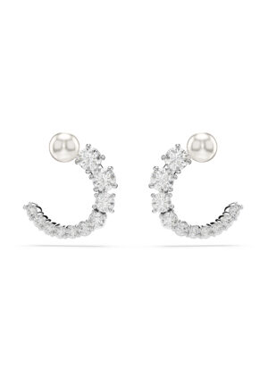 Swarovski 'Matrix' Vrouwen Hoepel Oorbellen van Basismetaal - Zilver 5692260