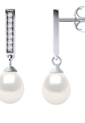Oorbellen Dangle zoetwater parels 6-7mm White Peren Sieraden 925