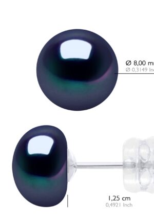 Alternative view of Oorbellen Wit Goud - Echte Gecultiveerde Zoetwater Parel Knop 8-9 mm