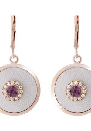 Orphelia 'Fia' Dames 925 Sterling Zilveren Oorbellen - Roze ZO-7293