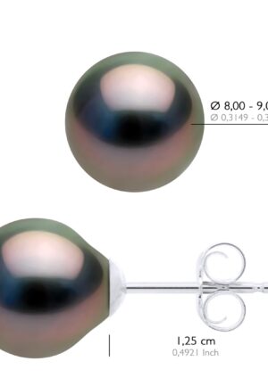 Alternative view of Oorbellen van Zilver 925 en Echte GeCultiveerde Tahiti Parels Ovaal 8-9 mm