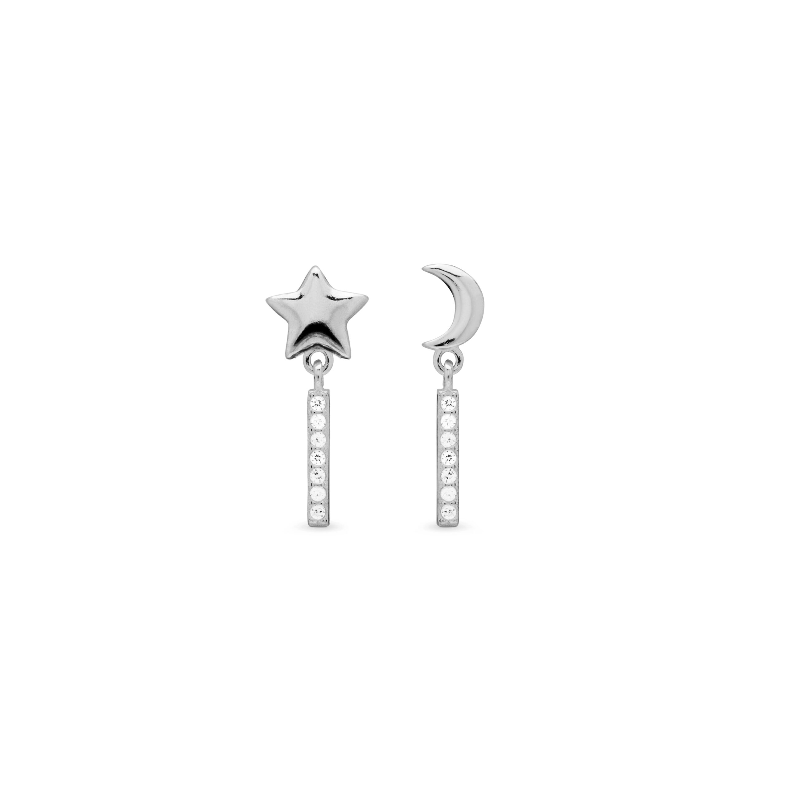 Luxenter Sterling zilveren 925 oorbellen met gerhodineerde briljant zirkonia - Nelan