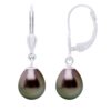 Oorbellen van Zilver 925 en Echte Gekweekte Tahiti-Parels Parel 8-9 mm