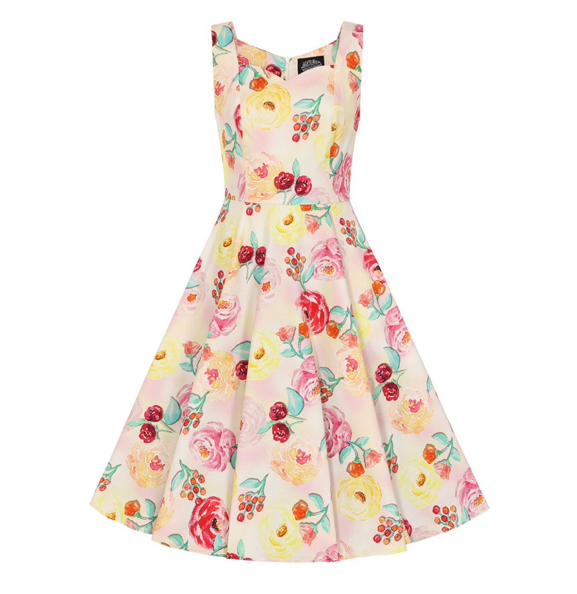 Hearts & Roses Annie Floral Swing Dress Pink-XS